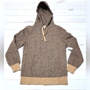 Amazon Essentials Women's  Hooded Tunic Cheetah Print Sweatshirt XS New With Tag